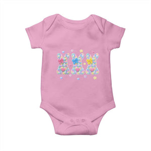 Faux Yarn Easter Bunny Effect Printed Baby Onesie Coquette Aesthetic Gift TS12 Light Pink Print Your Wear