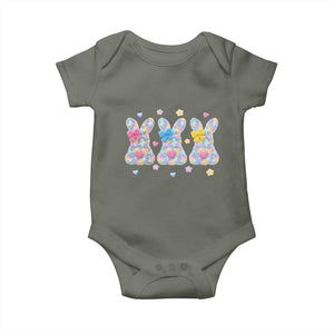 Faux Yarn Easter Bunny Effect Printed Baby Onesie Coquette Aesthetic Gift TS12 Military Green Print Your Wear