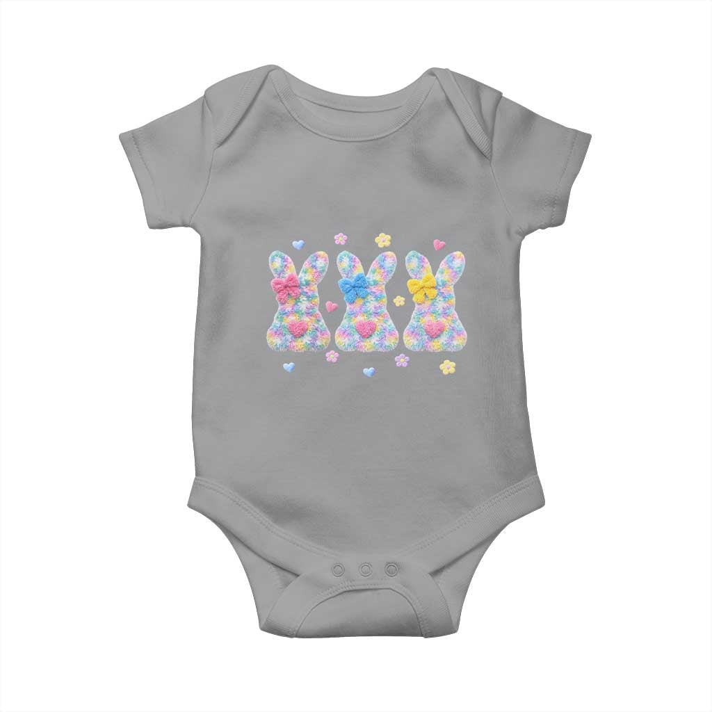 Faux Yarn Easter Bunny Effect Printed Baby Onesie Coquette Aesthetic Gift TS12 Sport Gray Print Your Wear