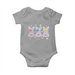 Faux Yarn Easter Bunny Effect Printed Baby Onesie Coquette Aesthetic Gift TS12 Sport Gray Print Your Wear