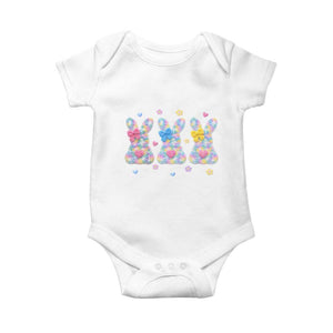 Faux Yarn Easter Bunny Effect Printed Baby Onesie Coquette Aesthetic Gift TS12 White Print Your Wear