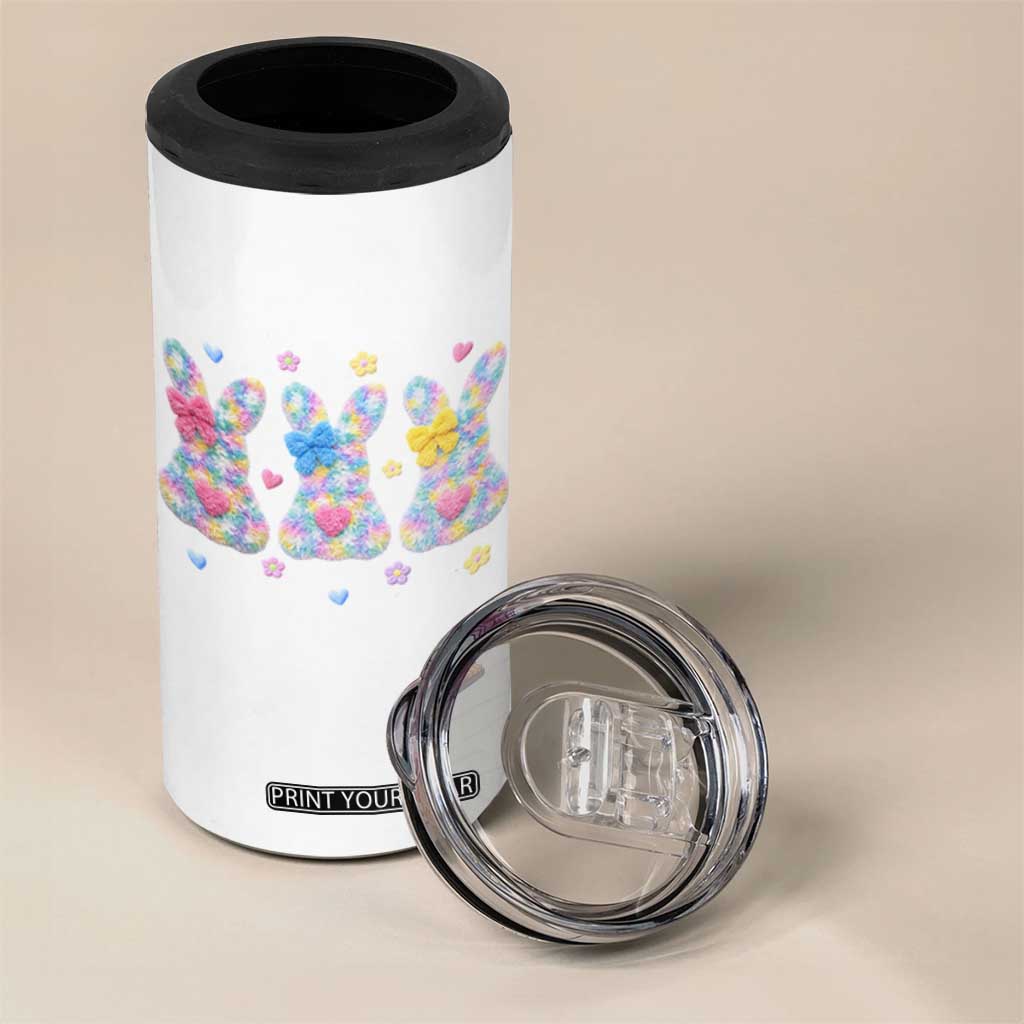 Faux Yarn Easter Bunny Effect Printed 4 in 1 Can Cooler Tumbler Coquette Aesthetic Gift TS12 Print Your Wear