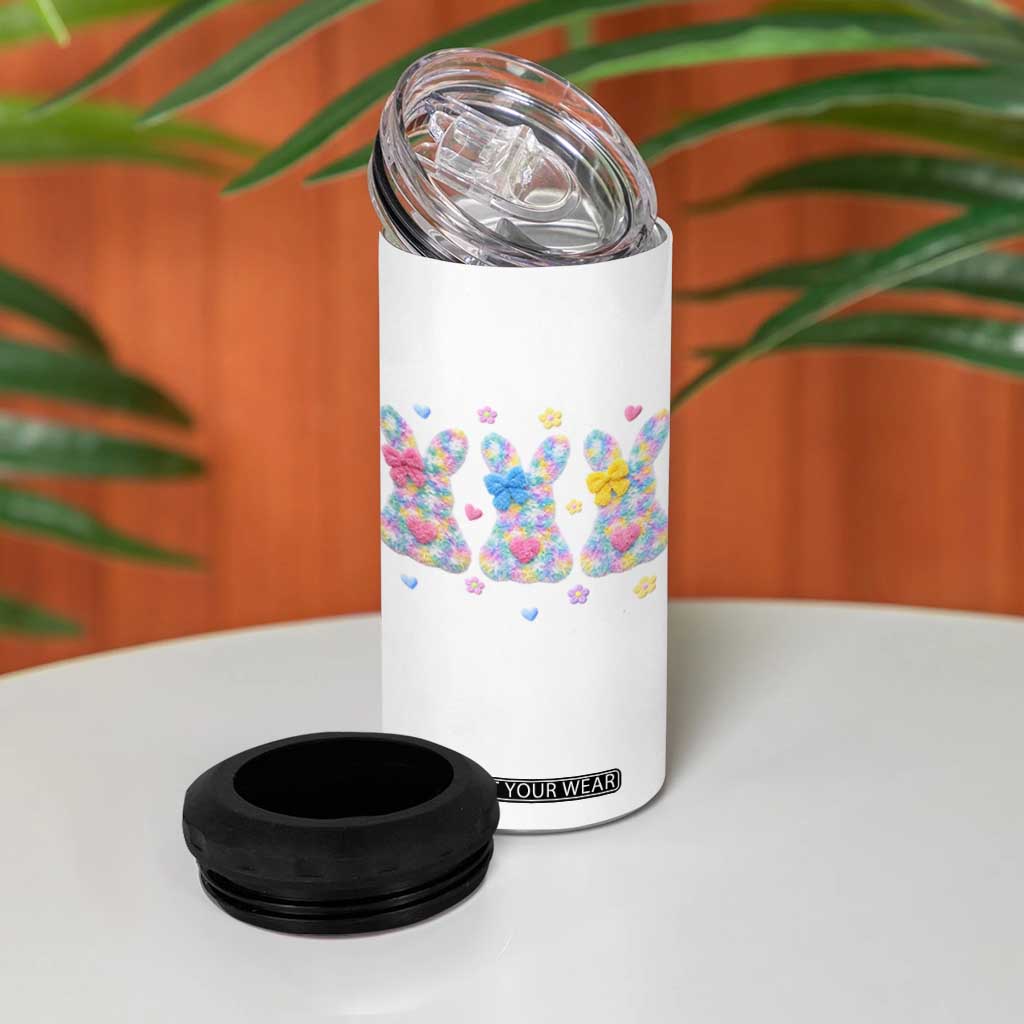 Faux Yarn Easter Bunny Effect Printed 4 in 1 Can Cooler Tumbler Coquette Aesthetic Gift TS12 Print Your Wear