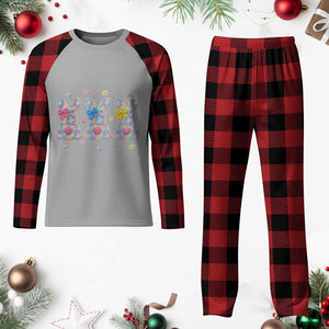 Faux Yarn Easter Bunny Effect Printed Plaid Pajama Set Coquette Aesthetic Gift TS12 Buffalo Plaid Print Your Wear