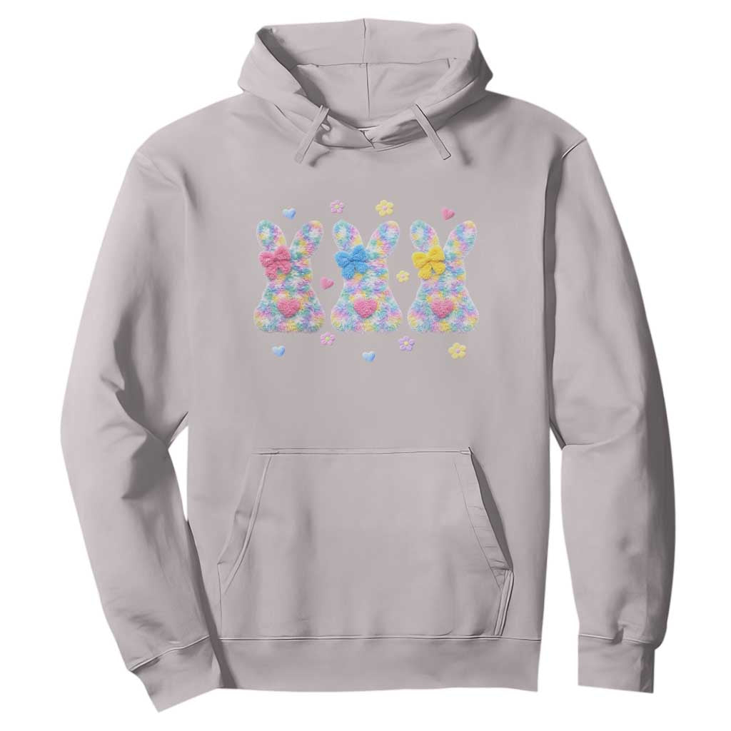 Faux Yarn Easter Bunny Effect Printed Hoodie Coquette Aesthetic Gift TS12 Ice Gray Print Your Wear