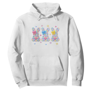 Faux Yarn Easter Bunny Effect Printed Hoodie Coquette Aesthetic Gift TS12 White Print Your Wear