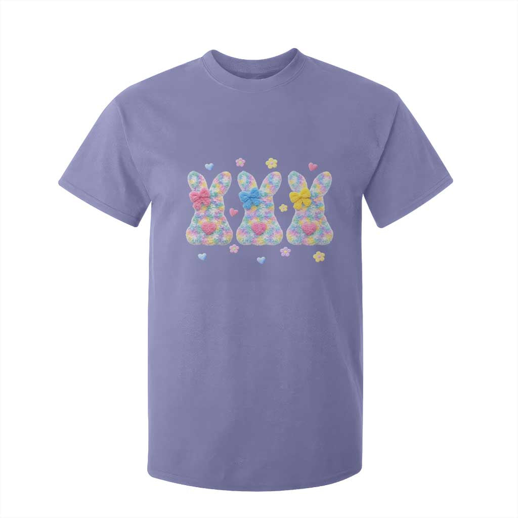 Faux Yarn Easter Bunny Effect Printed T Shirt For Kid Coquette Aesthetic Gift TS12 Violet Print Your Wear