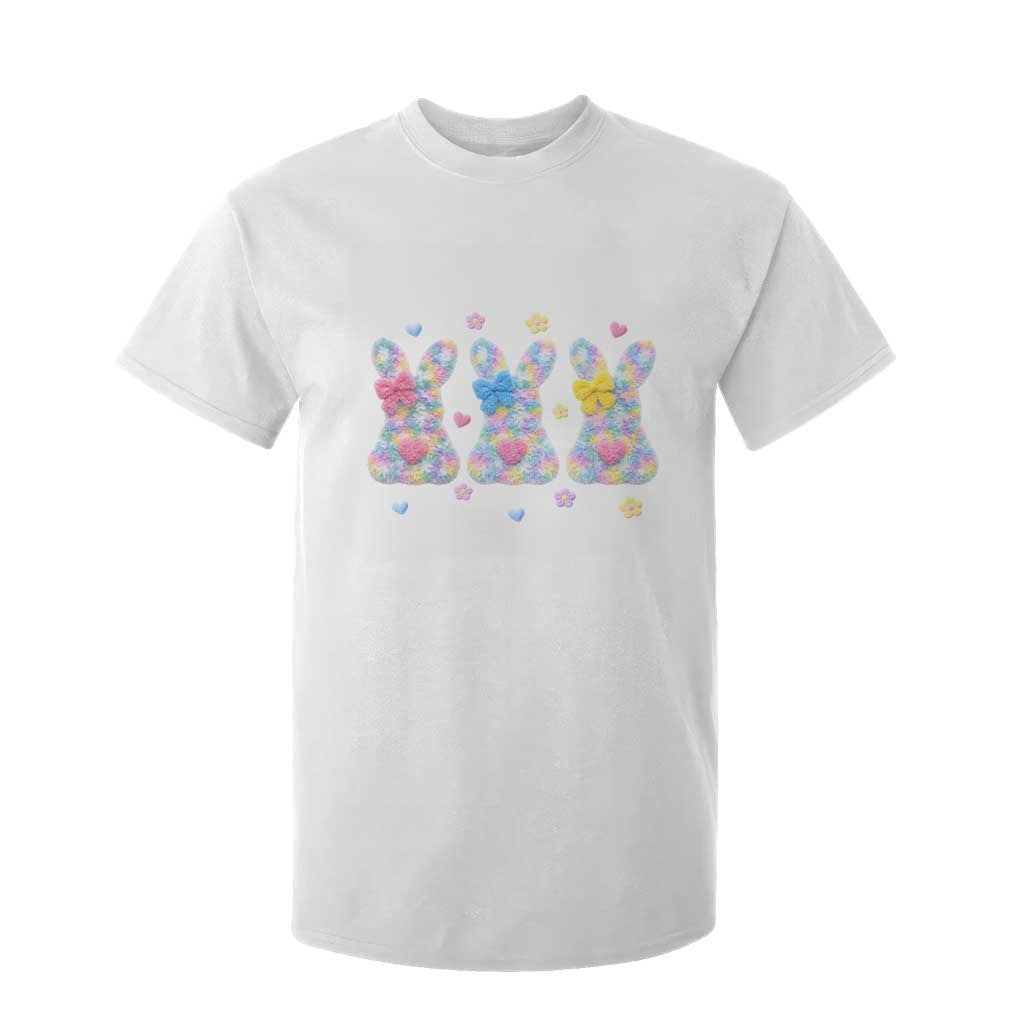 Faux Yarn Easter Bunny Effect Printed T Shirt For Kid Coquette Aesthetic Gift TS12 White Print Your Wear
