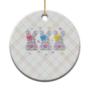Faux Yarn Easter Bunny Effect Printed Ceramic Ornament Coquette Aesthetic Gift TS12 1pc Christmas Plaid Print Your Wear