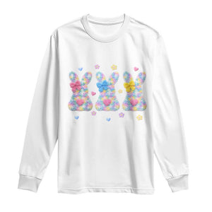 Faux Yarn Easter Bunny Effect Printed Long Sleeve Shirt Coquette Aesthetic Gift TS12 White Print Your Wear