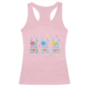 Faux Yarn Easter Bunny Effect Printed Racerback Tank Top Coquette Aesthetic Gift TS12 Light Pink Print Your Wear