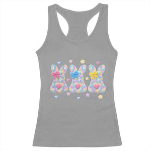 Faux Yarn Easter Bunny Effect Printed Racerback Tank Top Coquette Aesthetic Gift TS12 Sport Gray Print Your Wear