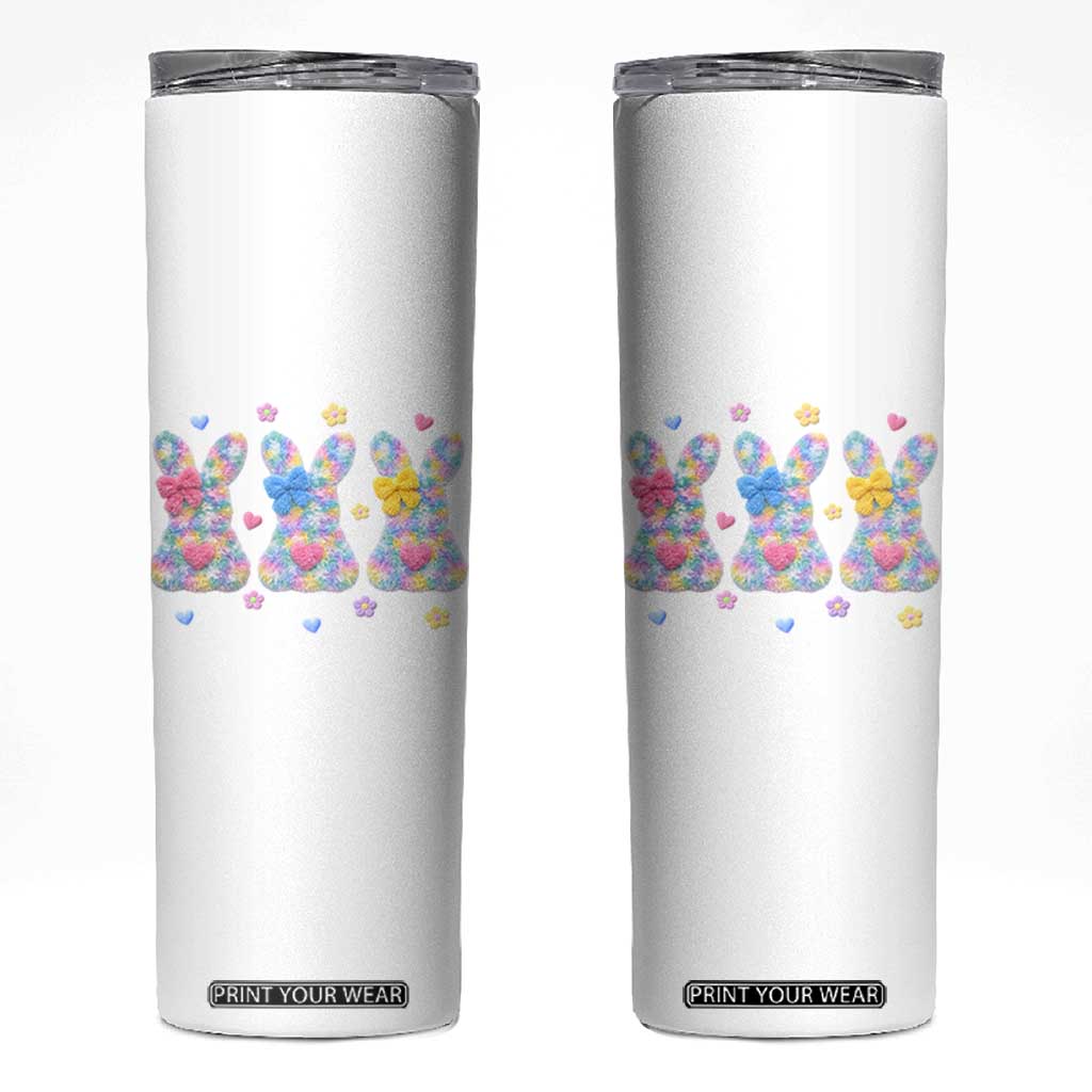 Faux Yarn Easter Bunny Effect Printed Skinny Tumbler Coquette Aesthetic Gift TS12 White Print Your Wear