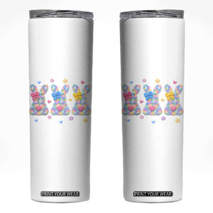 Faux Yarn Easter Bunny Effect Printed Skinny Tumbler Coquette Aesthetic Gift TS12 White Print Your Wear