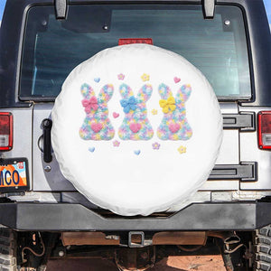 Faux Yarn Easter Bunny Effect Printed Spare Tire Cover Coquette Aesthetic Gift TS12 No hole White Print Your Wear