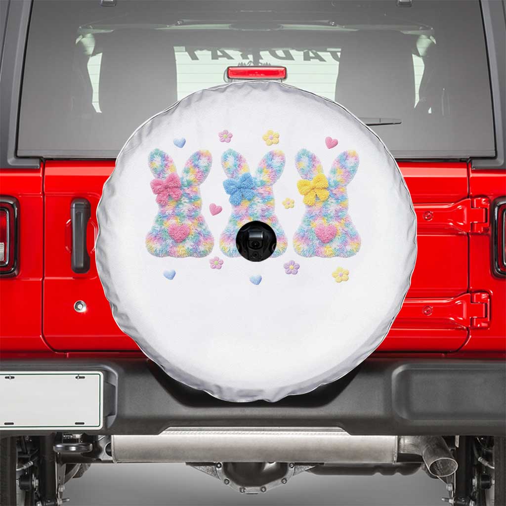 Faux Yarn Easter Bunny Effect Printed Spare Tire Cover Coquette Aesthetic Gift TS12 White Print Your Wear