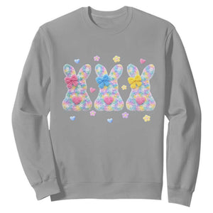 Faux Yarn Easter Bunny Effect Printed Sweatshirt Coquette Aesthetic Gift TS12 Sport Gray Print Your Wear