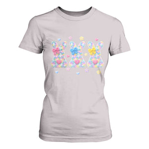 Faux Yarn Easter Bunny Effect Printed T Shirt For Women Coquette Aesthetic Gift TS12 Ice Gray Print Your Wear