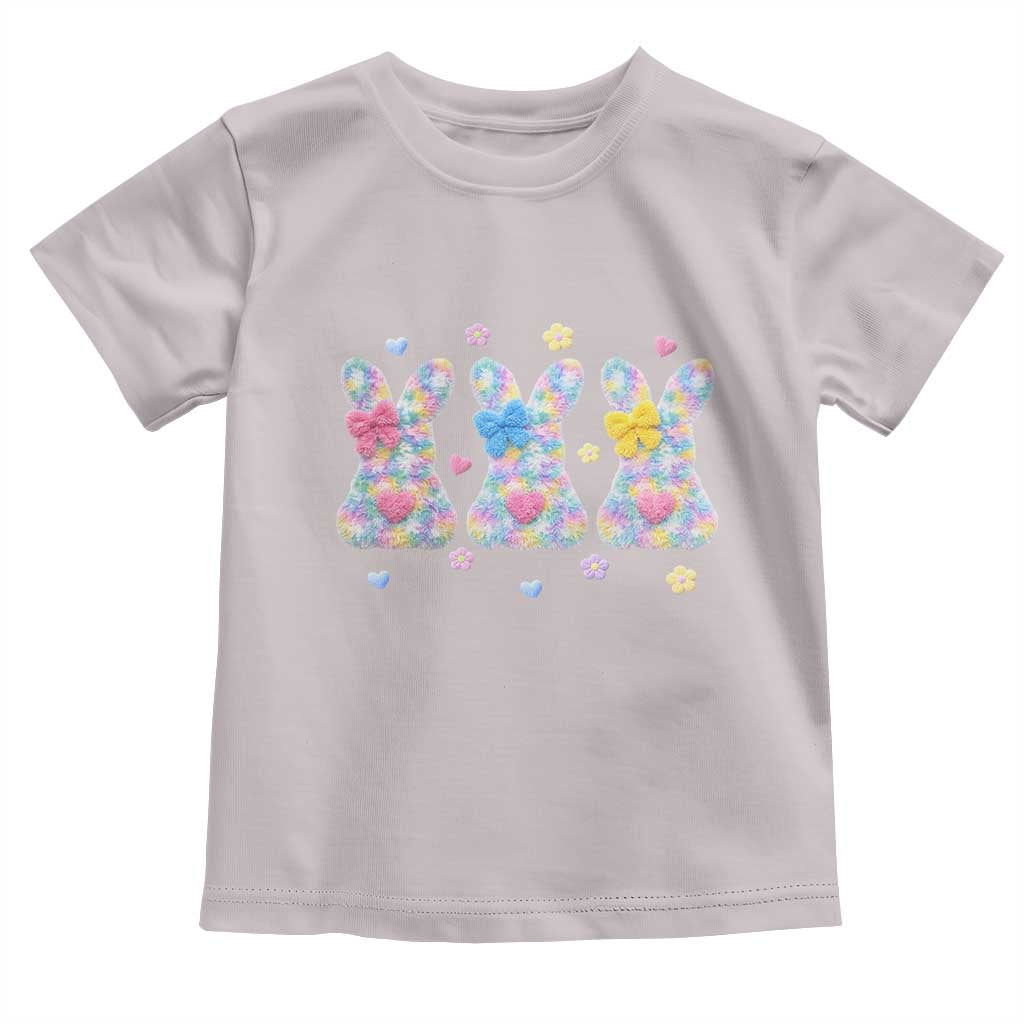 Faux Yarn Easter Bunny Effect Printed Toddler T Shirt Coquette Aesthetic Gift TS12 Ice Gray Print Your Wear