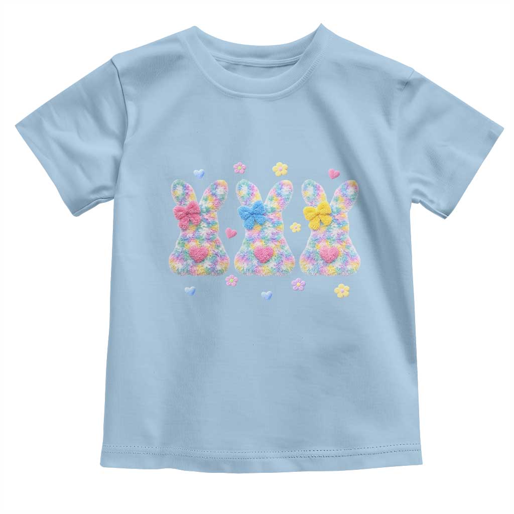 Faux Yarn Easter Bunny Effect Printed Toddler T Shirt Coquette Aesthetic Gift TS12 Light Blue Print Your Wear