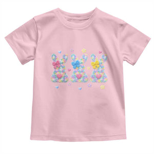 Faux Yarn Easter Bunny Effect Printed Toddler T Shirt Coquette Aesthetic Gift TS12 Light Pink Print Your Wear