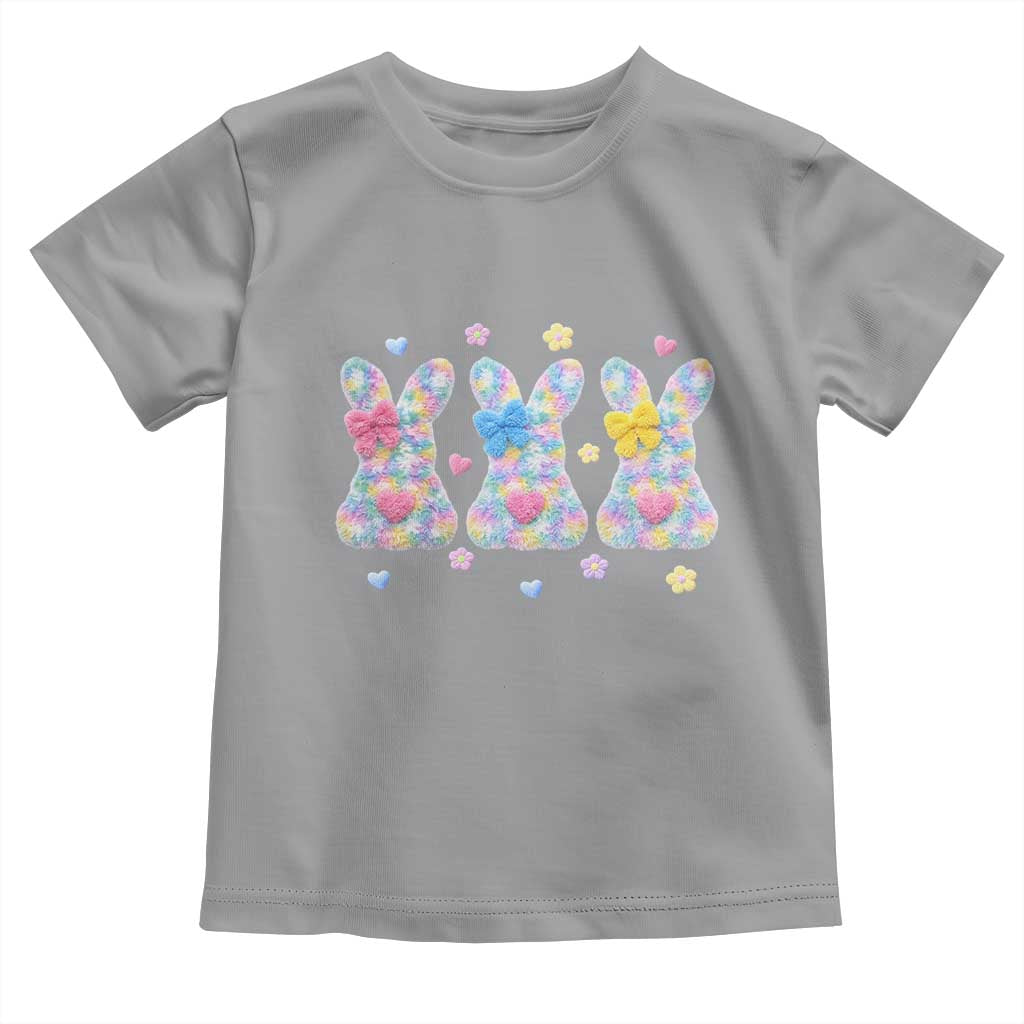 Faux Yarn Easter Bunny Effect Printed Toddler T Shirt Coquette Aesthetic Gift TS12 Sport Gray Print Your Wear