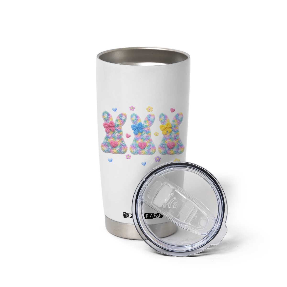 Faux Yarn Easter Bunny Effect Printed Tumbler Cup Coquette Aesthetic Gift TS12 Print Your Wear