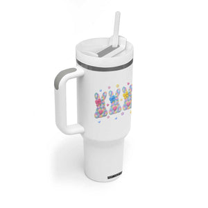 Faux Yarn Easter Bunny Effect Printed Tumbler With Handle Coquette Aesthetic Gift TS12 Print Your Wear