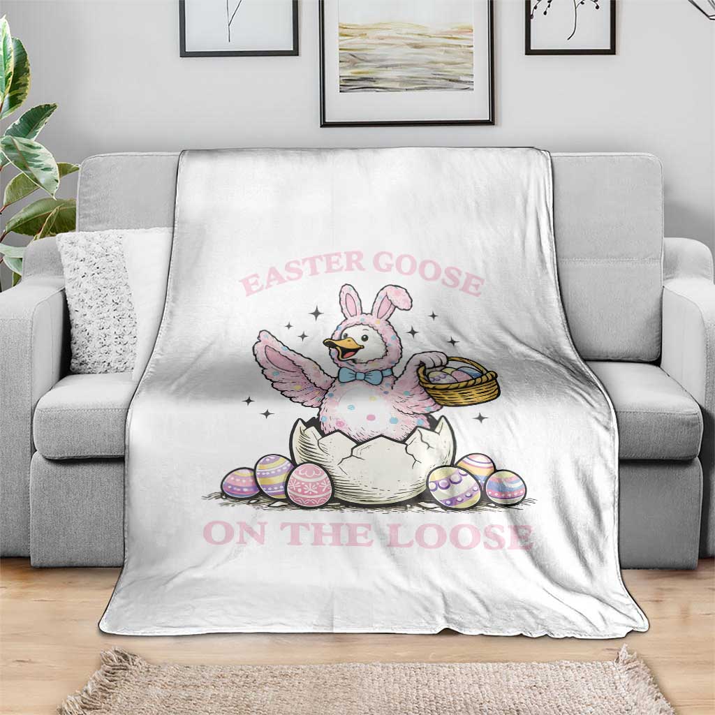 Easter Goose On The Loose Throw Blanket Funny Easter Egg Hunt Gift TS12 Print Your Wear