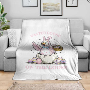 Easter Goose On The Loose Throw Blanket Funny Easter Egg Hunt Gift TS12 Print Your Wear