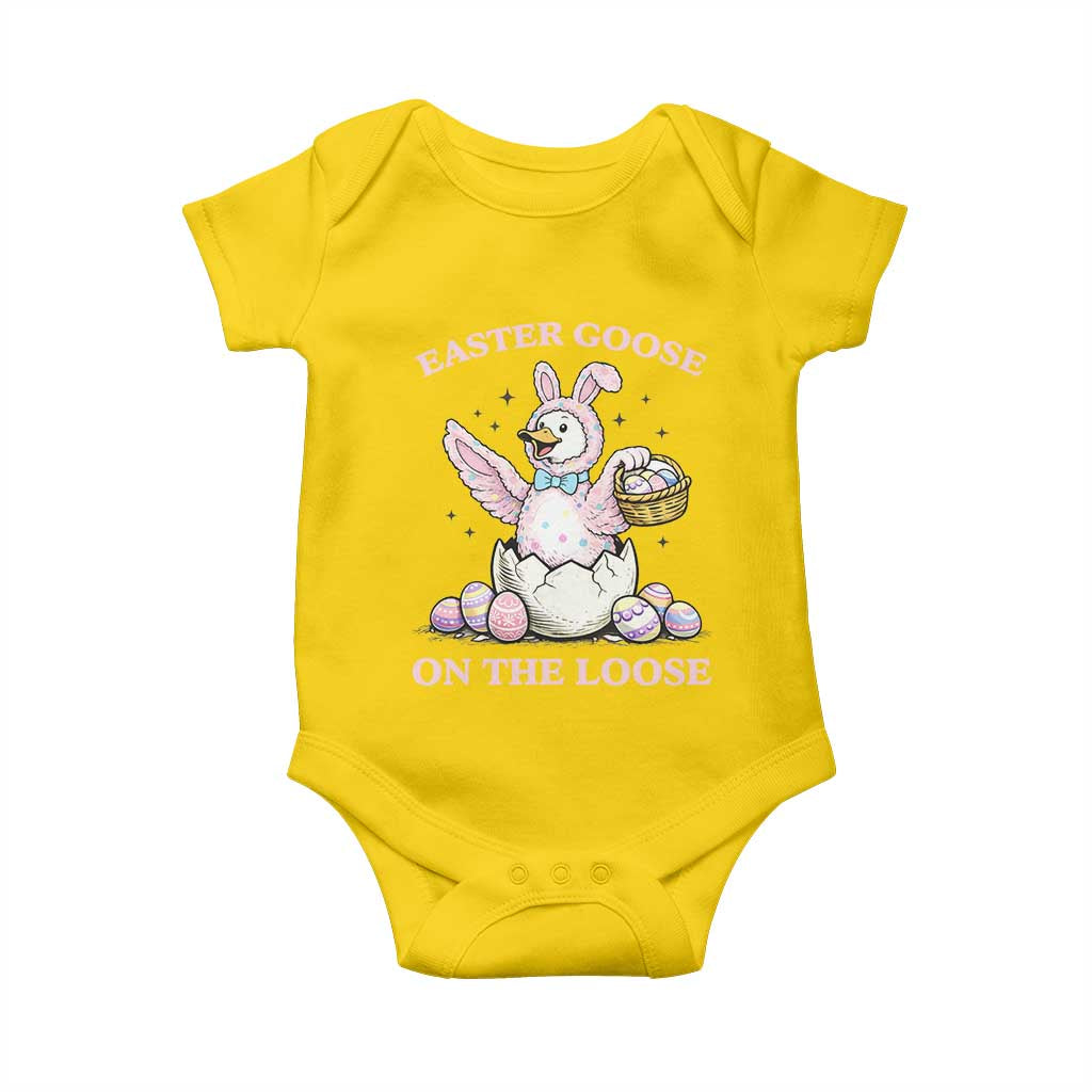 Easter Goose On The Loose Baby Onesie Funny Easter Egg Hunt Gift TS12 Daisy Print Your Wear