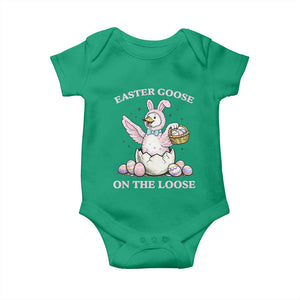 Easter Goose On The Loose Baby Onesie Funny Easter Egg Hunt Gift TS12 Irish Green Print Your Wear