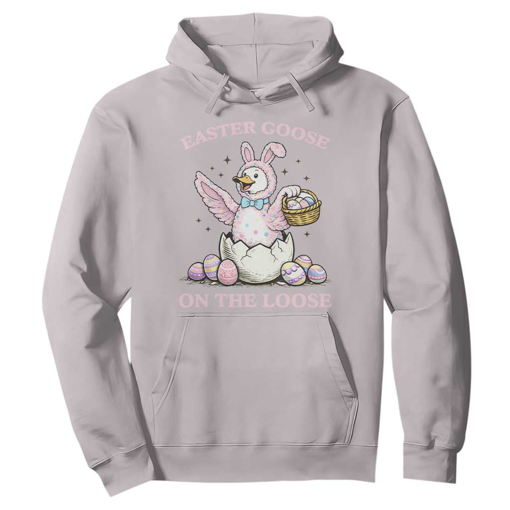 Easter Goose On The Loose Hoodie Funny Easter Egg Hunt Gift TS12 Ice Gray Print Your Wear