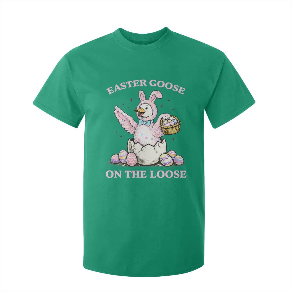 Easter Goose On The Loose T Shirt For Kid Funny Easter Egg Hunt Gift TS12 Irish Green Print Your Wear