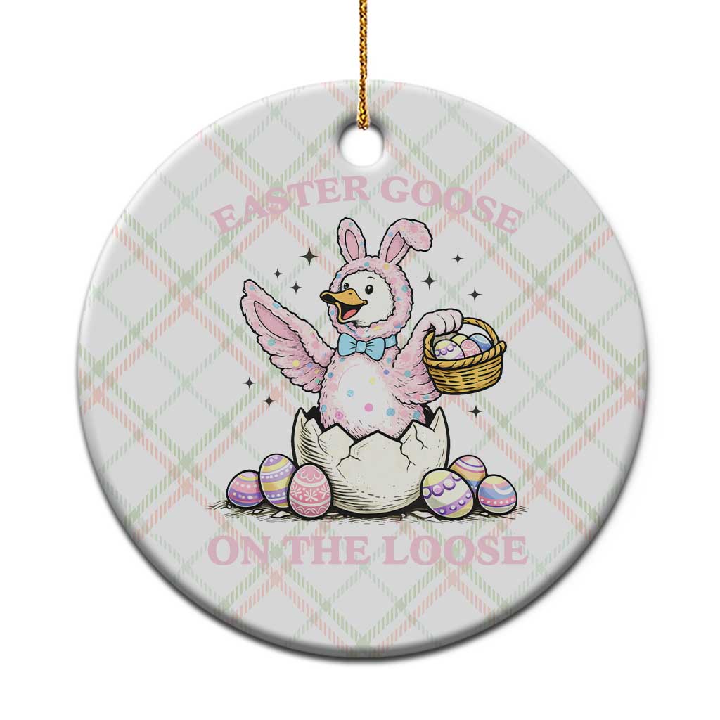 Easter Goose On The Loose Ceramic Ornament Funny Easter Egg Hunt Gift TS12 1pc Christmas Plaid Print Your Wear