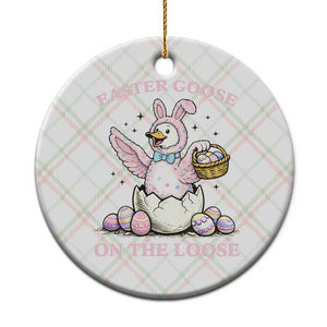 Easter Goose On The Loose Ceramic Ornament Funny Easter Egg Hunt Gift TS12 1pc Christmas Plaid Print Your Wear
