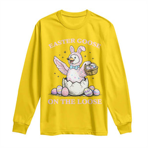 Easter Goose On The Loose Long Sleeve Shirt Funny Easter Egg Hunt Gift TS12 Daisy Print Your Wear