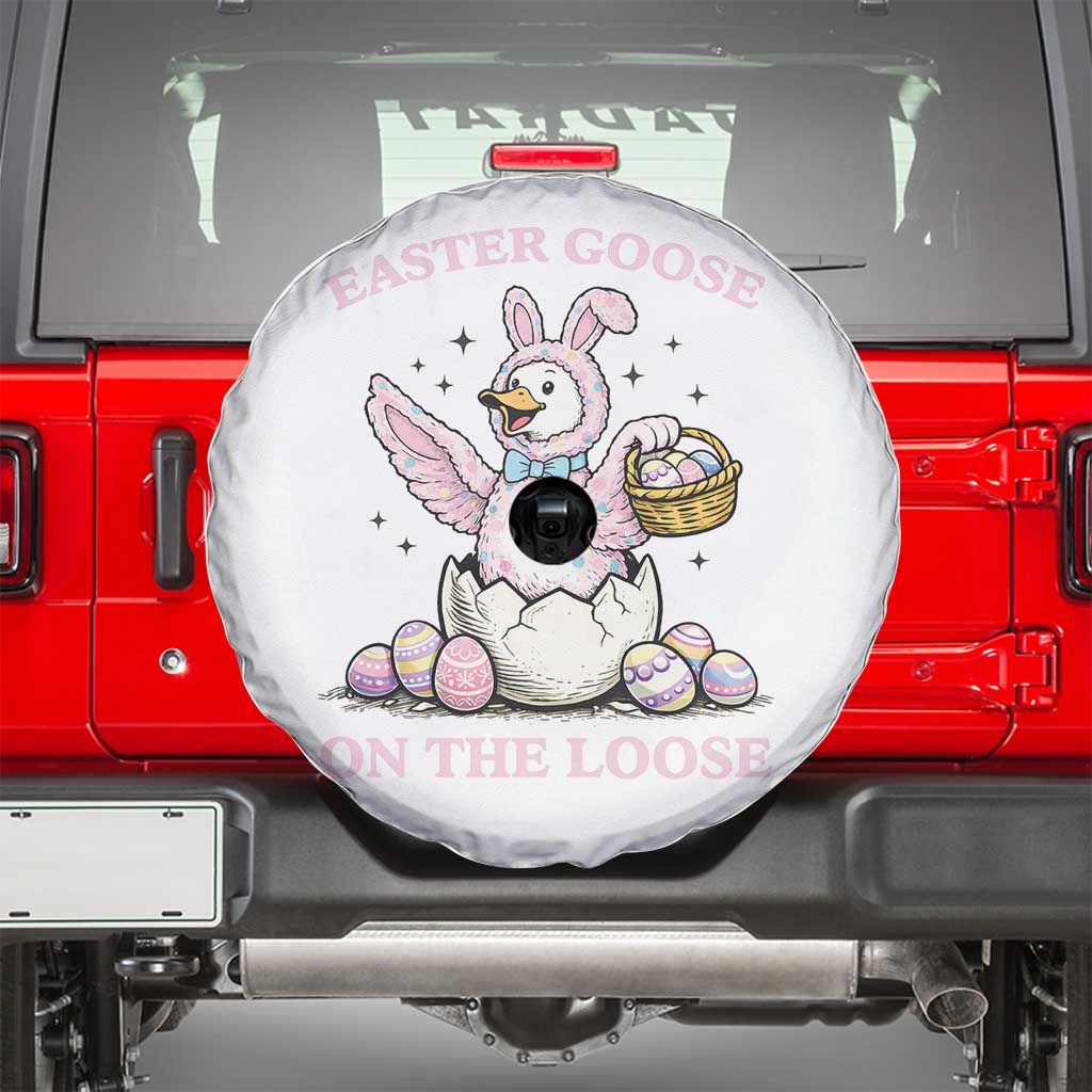 Easter Goose On The Loose Spare Tire Cover Funny Easter Egg Hunt Gift TS12 White Print Your Wear