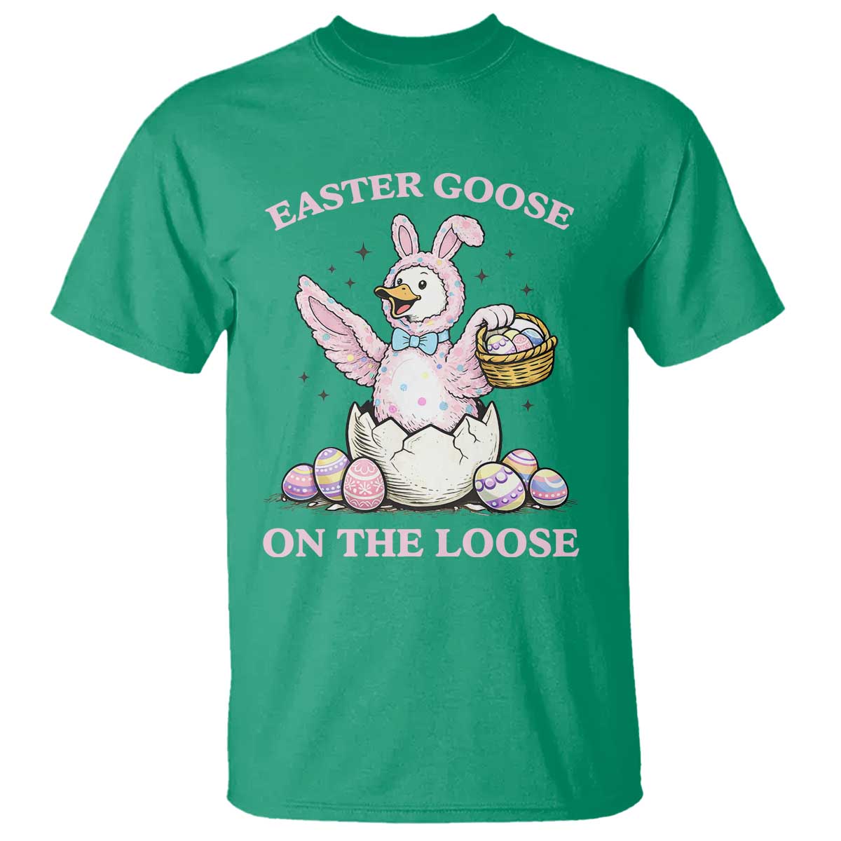 Easter Goose On The Loose T Shirt Funny Easter Egg Hunt Gift TS12 Irish Green Print Your Wear
