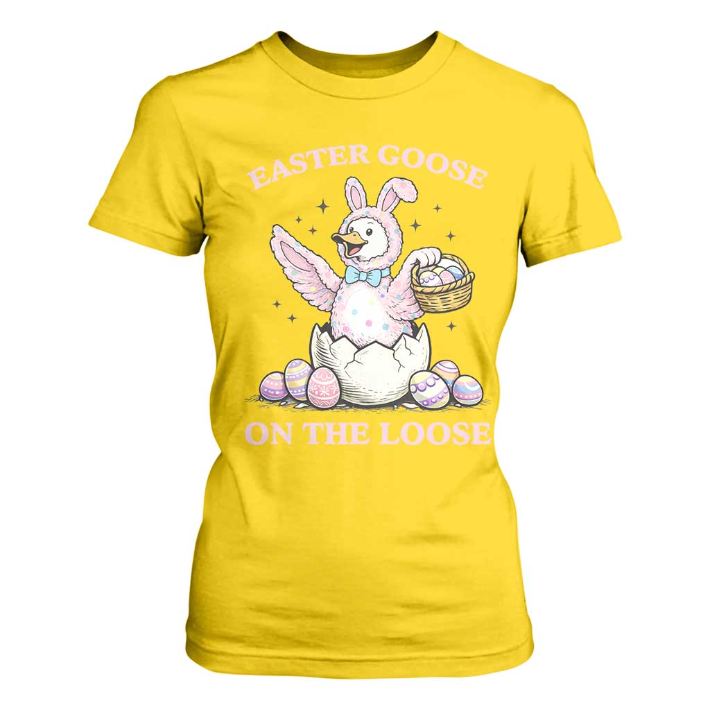 Easter Goose On The Loose T Shirt For Women Funny Easter Egg Hunt Gift TS12 Daisy Print Your Wear