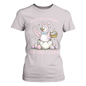 Easter Goose On The Loose T Shirt For Women Funny Easter Egg Hunt Gift TS12 Ice Gray Print Your Wear