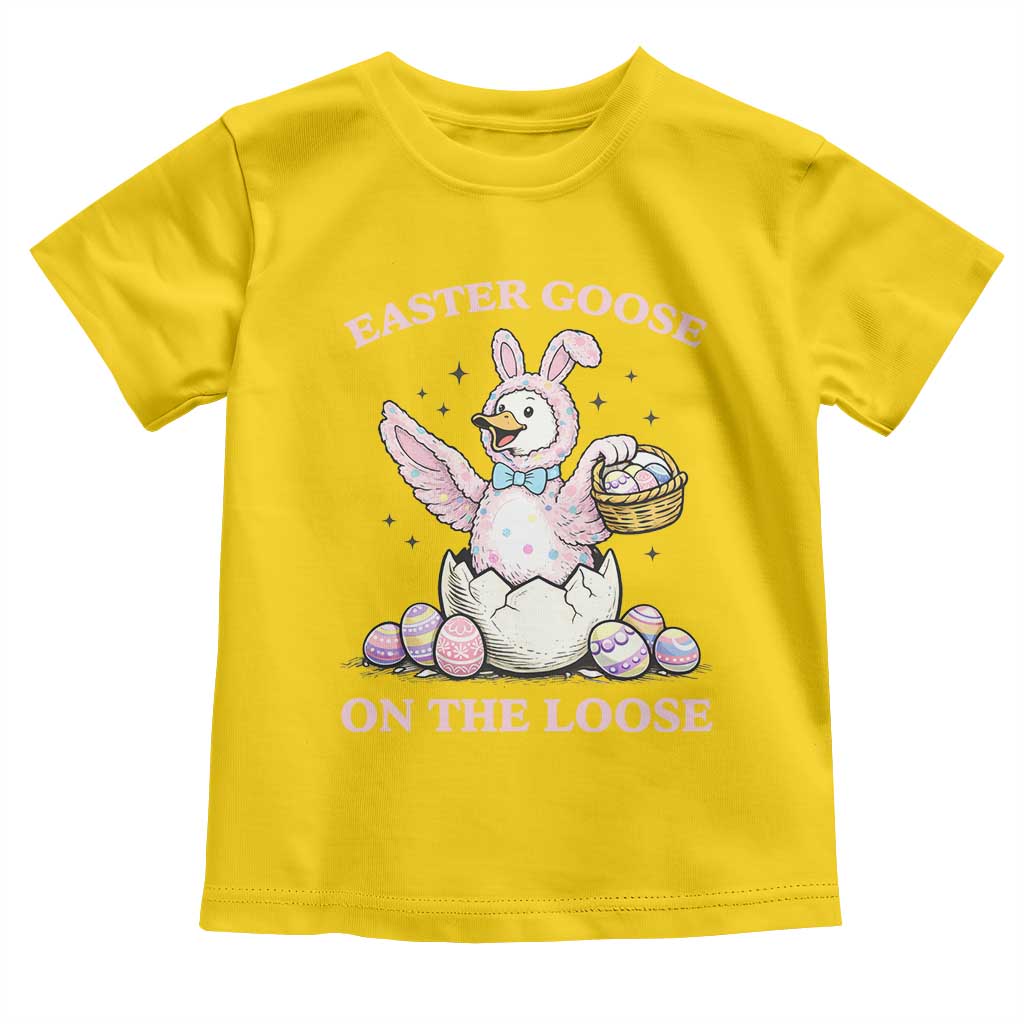 Easter Goose On The Loose Toddler T Shirt Funny Easter Egg Hunt Gift TS12 Daisy Print Your Wear