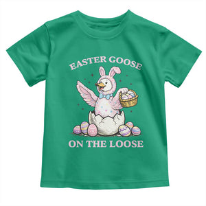 Easter Goose On The Loose Toddler T Shirt Funny Easter Egg Hunt Gift TS12 Irish Green Print Your Wear