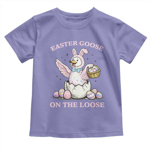 Easter Goose On The Loose Toddler T Shirt Funny Easter Egg Hunt Gift TS12 Violet Print Your Wear