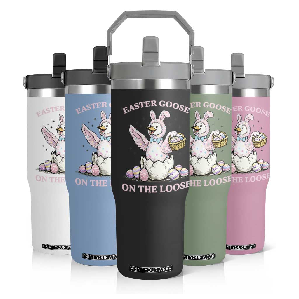 Easter Goose On The Loose Flip Straw Tumbler Funny Easter Egg Hunt Gift TS12 Print Your Wear