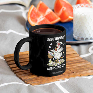 Funny Easter Chicken Bunny Ears Coffee Mug Somebunny Needs Eggs TS12 Print Your Wear