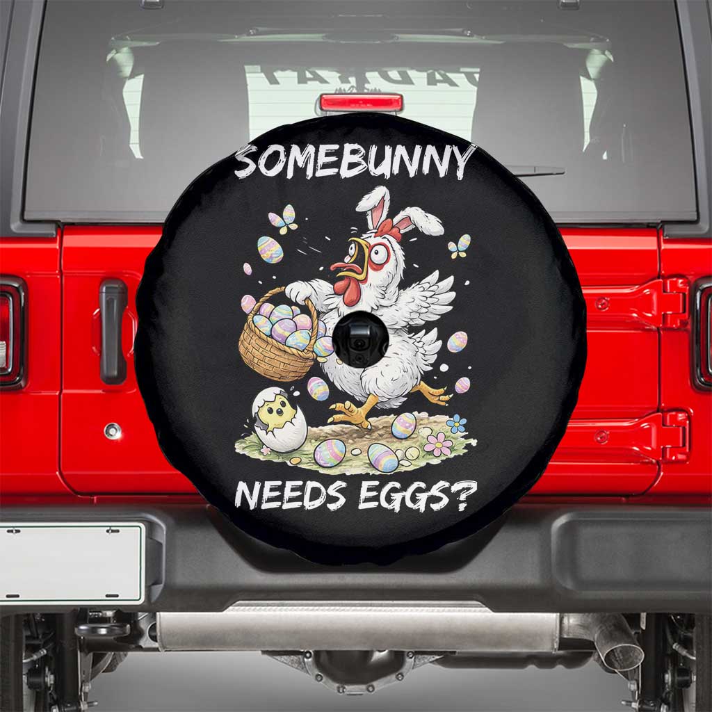 Funny Easter Chicken Bunny Ears Spare Tire Cover Somebunny Needs Eggs TS12 Black Print Your Wear