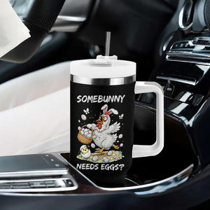 Funny Easter Chicken Bunny Ears Tumbler With Handle Somebunny Needs Eggs TS12 Print Your Wear