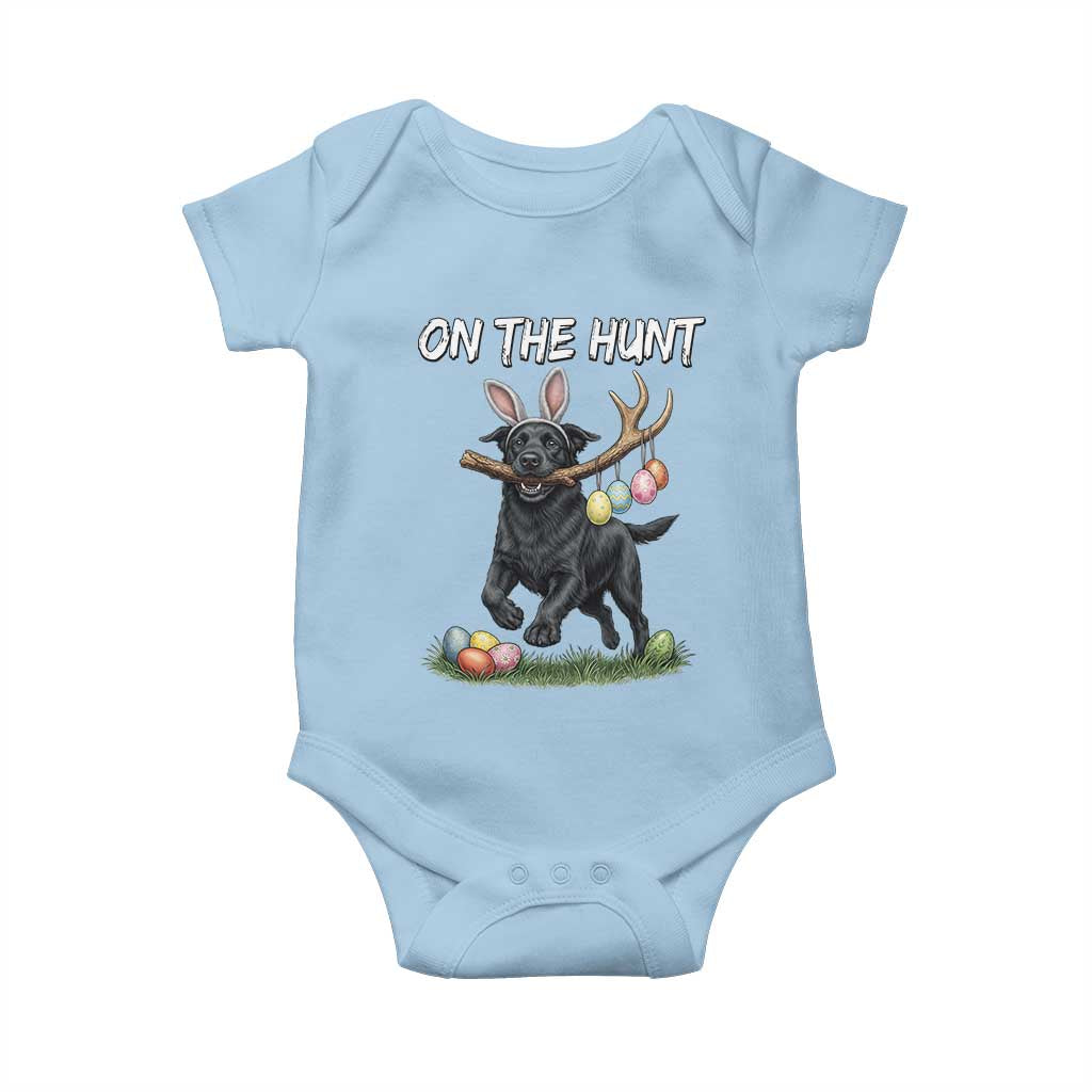 Funny Easter Hunting Dog Baby Onesie Labrador Bunny Ears On The Hunt TS12 Light Blue Print Your Wear