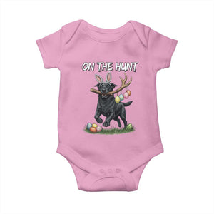 Funny Easter Hunting Dog Baby Onesie Labrador Bunny Ears On The Hunt TS12 Light Pink Print Your Wear